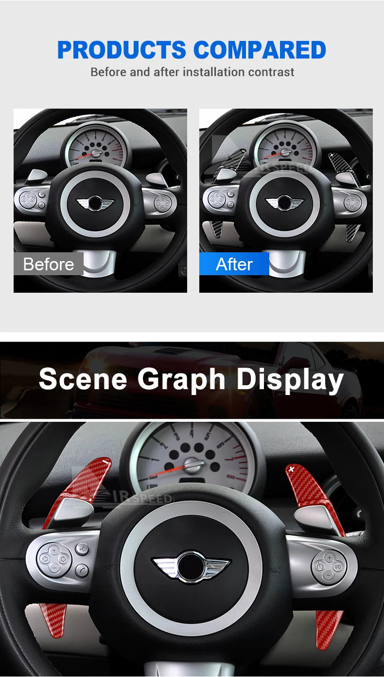 Steering Wheel Paddle Shifters – Aluminum Extensions for MINI Cooper S JCW