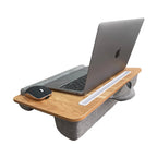 Portable Wooden Laptop Bed Desk – 15 Inch Lap Tray with Cushion for Study