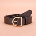 Genuine Leather Slim Belt – Adjustable Pin Buckle for Jeans and Casual Wear