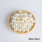 Beige ABS Imitation Pearl Beads – 3-20mm Round Spacer for Jewelry DIY Crafting