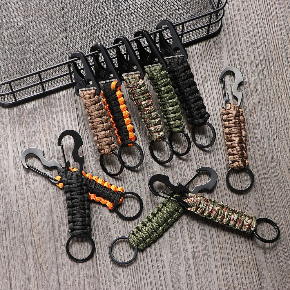 Paracord Survival Keychain – Military Carabiner for Outdoor Camping Gear