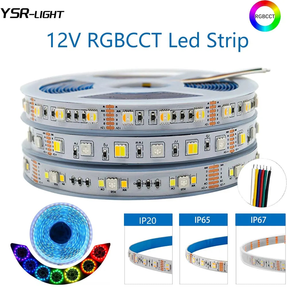RGBCCT LED Strip Light – Waterproof Flexible Lighting for Home Decor