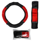 Embroidered Diamond Steering Wheel Cover – Universal Leather for Car Interior
