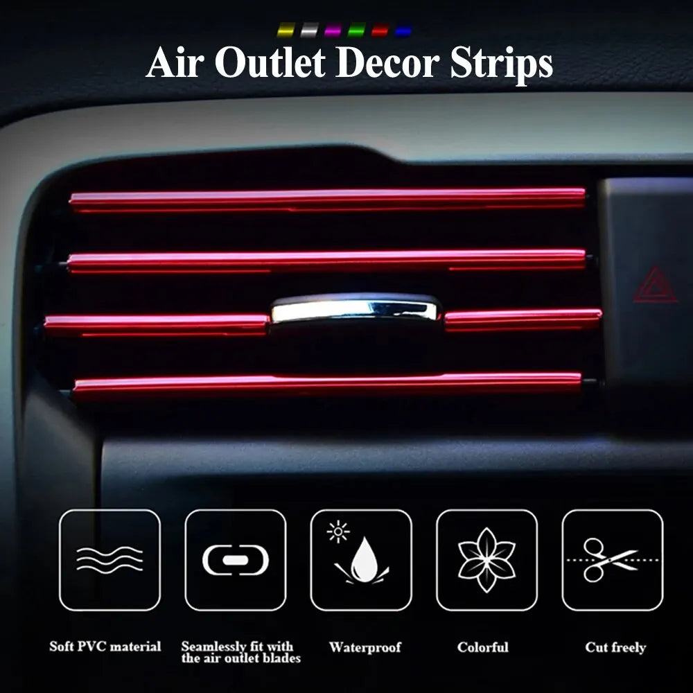 U-Shaped Car Air Vent Trim Strips – Decorative Interior Moulding for Auto Styling