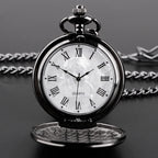 Vintage Roman Numeral Pocket Watch – 37cm Steel Fob Chain for Men and Women