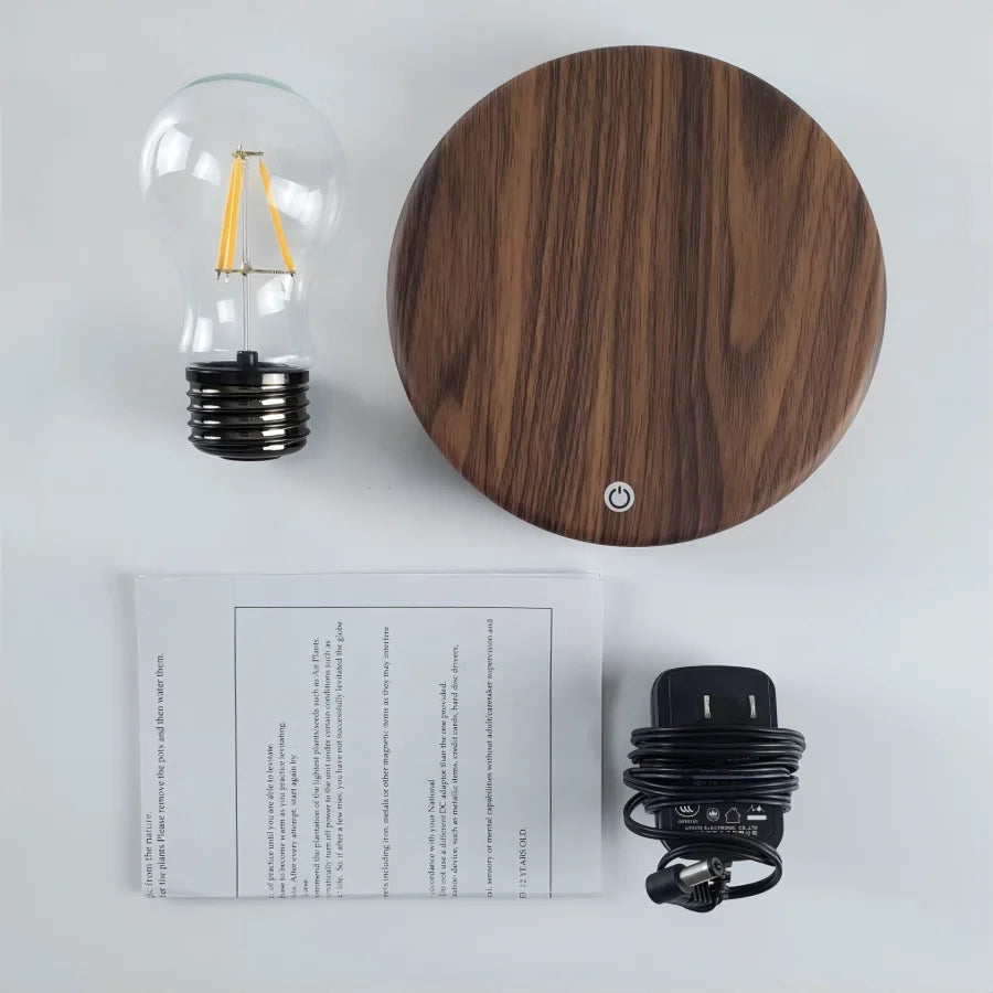 Magnetic Levitation LED Lamp – Floating Glass Bulb for Desk Decoration