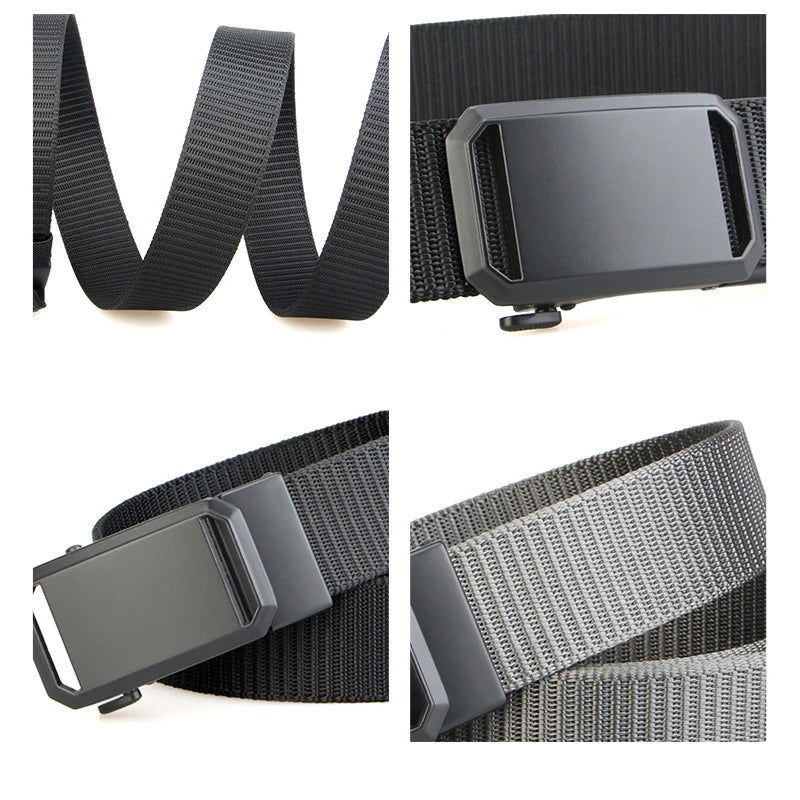 Tactical Canvas Belt – Durable Automatic Buckle for Men Outdoor Hunting