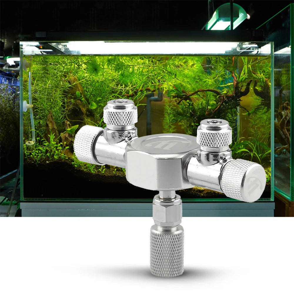 CO2 Splitter Regulator – 2-Way Needle Valve for Aquarium Tank Systems