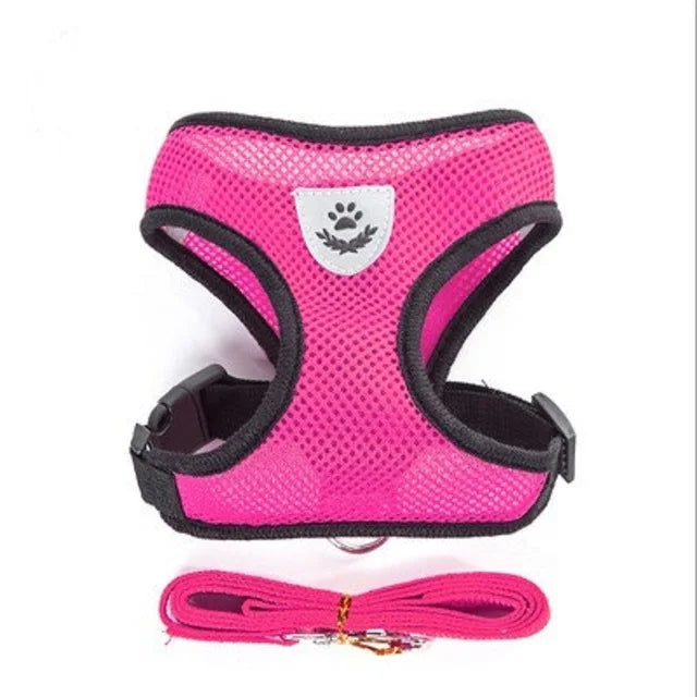 Adjustable Mesh Cat and Dog Harness – Reflective Breathable Vest for Walking