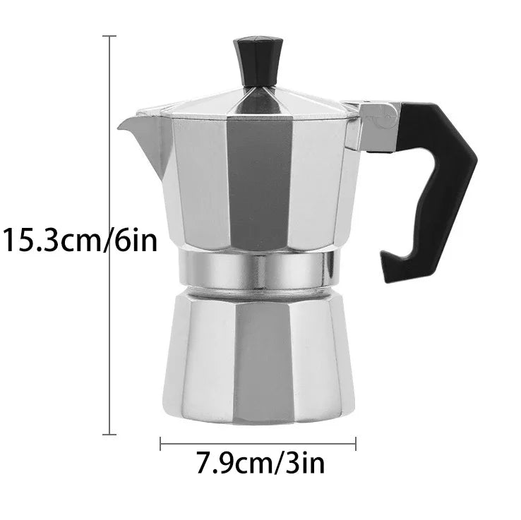 Aluminum Moka Pot Coffee Maker – Espresso Percolator for Home and Camping