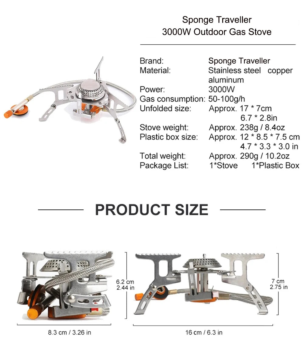 Portable Folding Camping Stove – 3500W High Power for Hiking and Backpacking