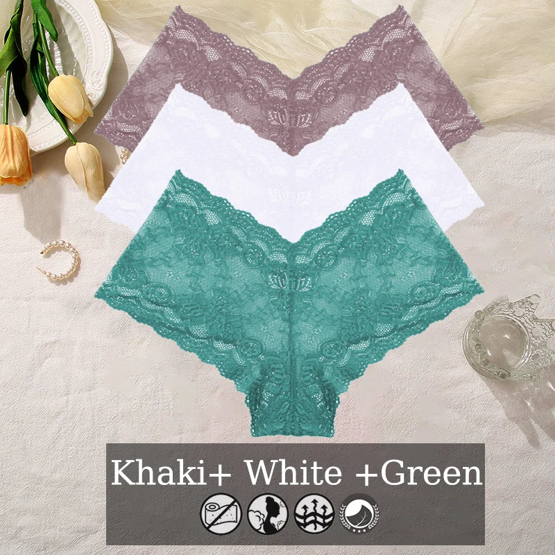 Floral Lace Panties – Sexy V-Waist Breathable Underwear for Women