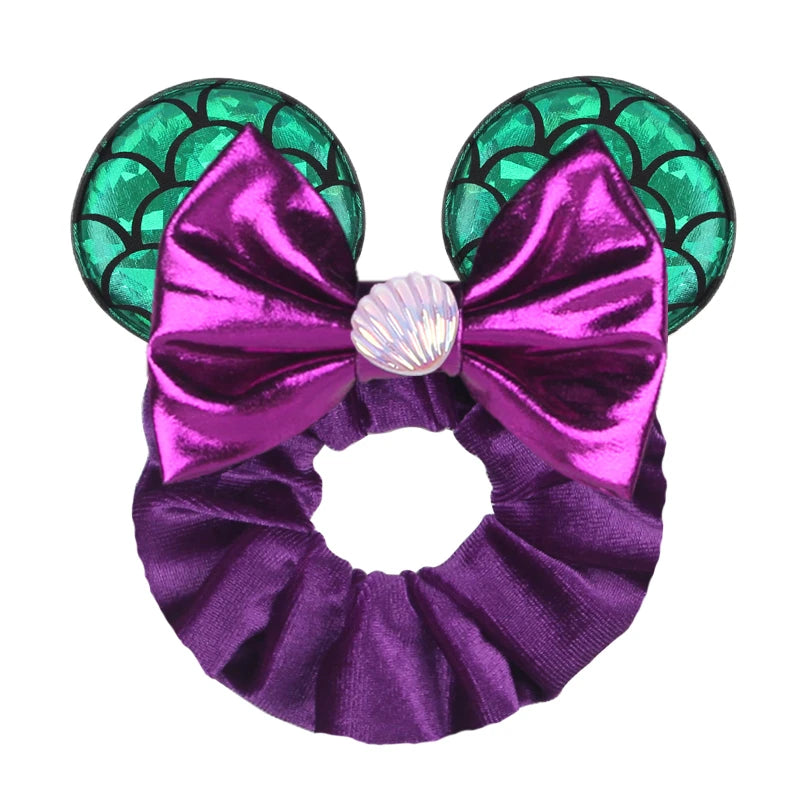 Velvet Sequin Mouse Ear Scrunchies – Elastic Hair Accessories for Kids Party