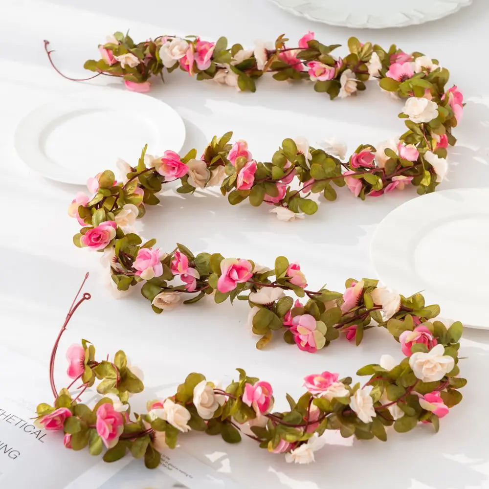Artificial Rose Rattan Vine – 250CM Floral Garland for Wedding Home Decor