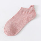 Embroidered Smiley Face Ankle Socks – Breathable Cotton for Casual Comfort
