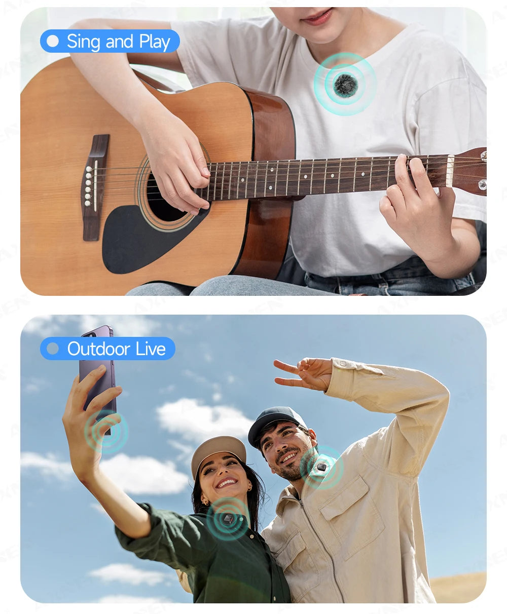 Wireless Lavalier Microphone – ENC Noise Cancelling for iPhone and Android