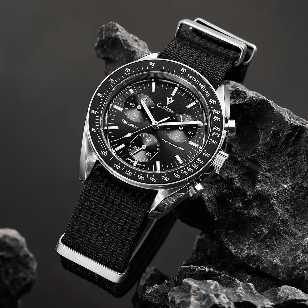 Cadisen Quartz Chronograph Watch – Sapphire Crystal for Men Business Formal