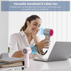 Rechargeable Handheld Turbo Fan – Digital 100-Speed Airflow for Outdoor Travel