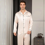 Silk Long Sleeve Pyjama Set – Plus Size Sleepwear for Men