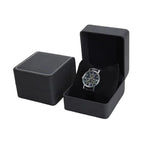 Black PU Leather Watch Box – Single Display Case with Pillow for Men