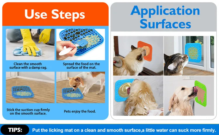 Silicone Slow Feeder Mat – Anti-Choking Pet Licking Bowl for Bath and Grooming