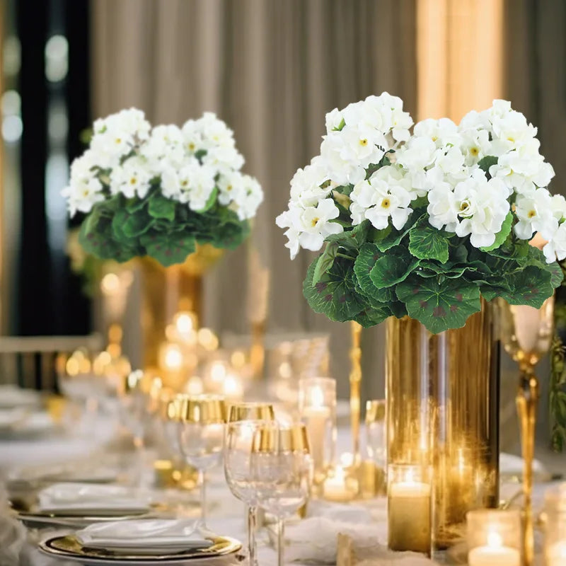 Artificial Silk Begonia Flowers – UV Resistant Foliage for Wedding Decor