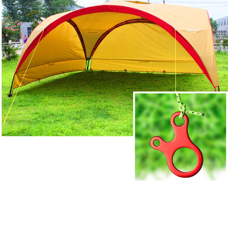 Aluminium Tent Rope Tensioner – 3-Hole Wind Cord Buckle for Camping Gear