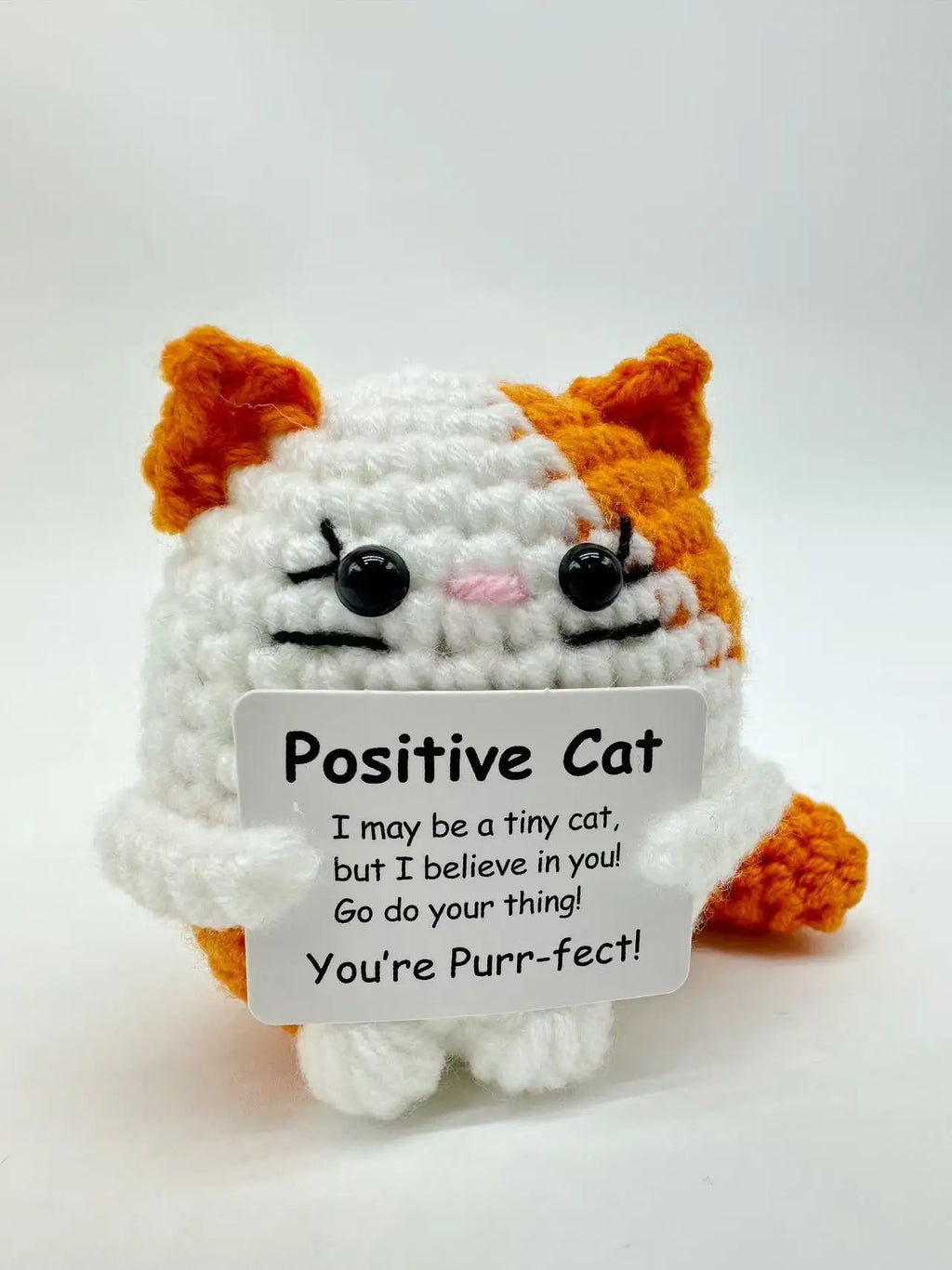 Handmade Crochet Cat Doll – Positive Energy Ornament for Christmas Gifts