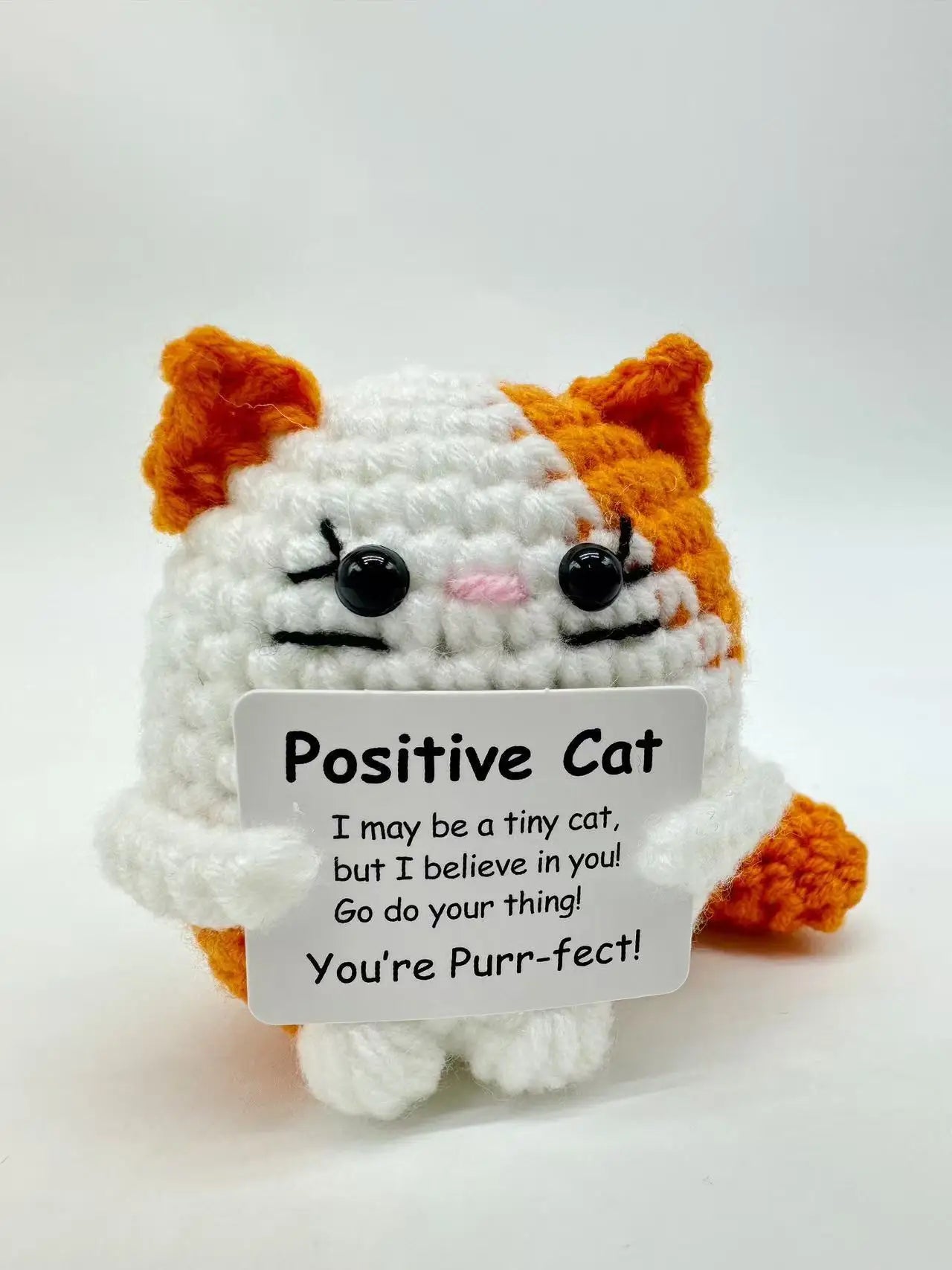 Handmade Crochet Cat Doll – Positive Energy Ornament for Christmas Gifts