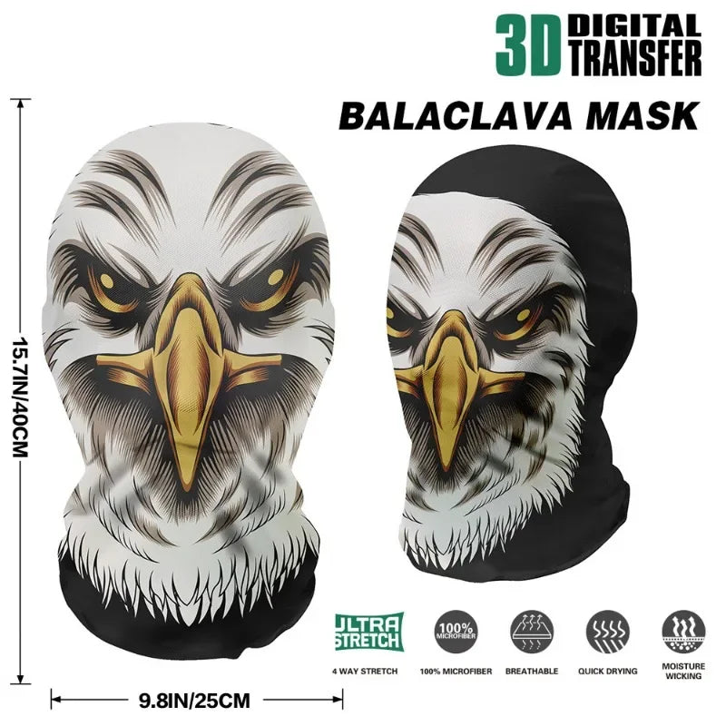 Full Face Skull Animal Mask – Breathable Mesh Headgear for Halloween Cosplay