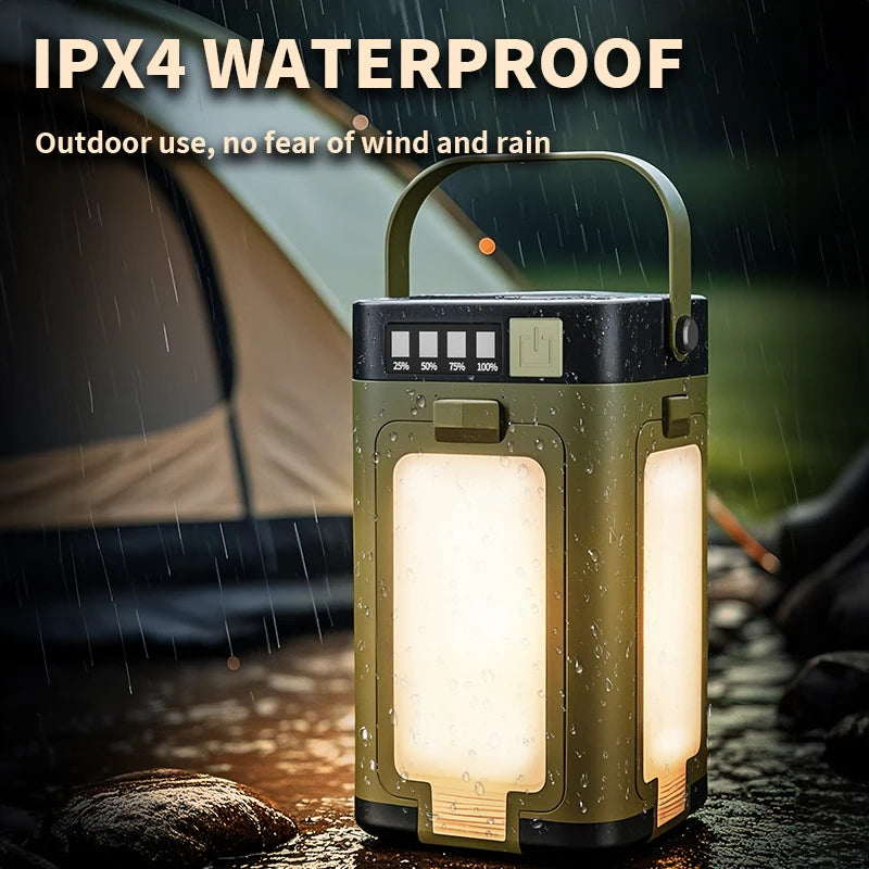 Foldable Solar Camping Light – 2000mAh Power Bank for Outdoor Hiking Tent