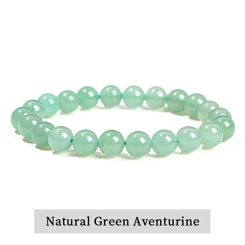 Natural Stone Bead Bracelet – Healing Crystal Gemstone Jewelry for Men and Women