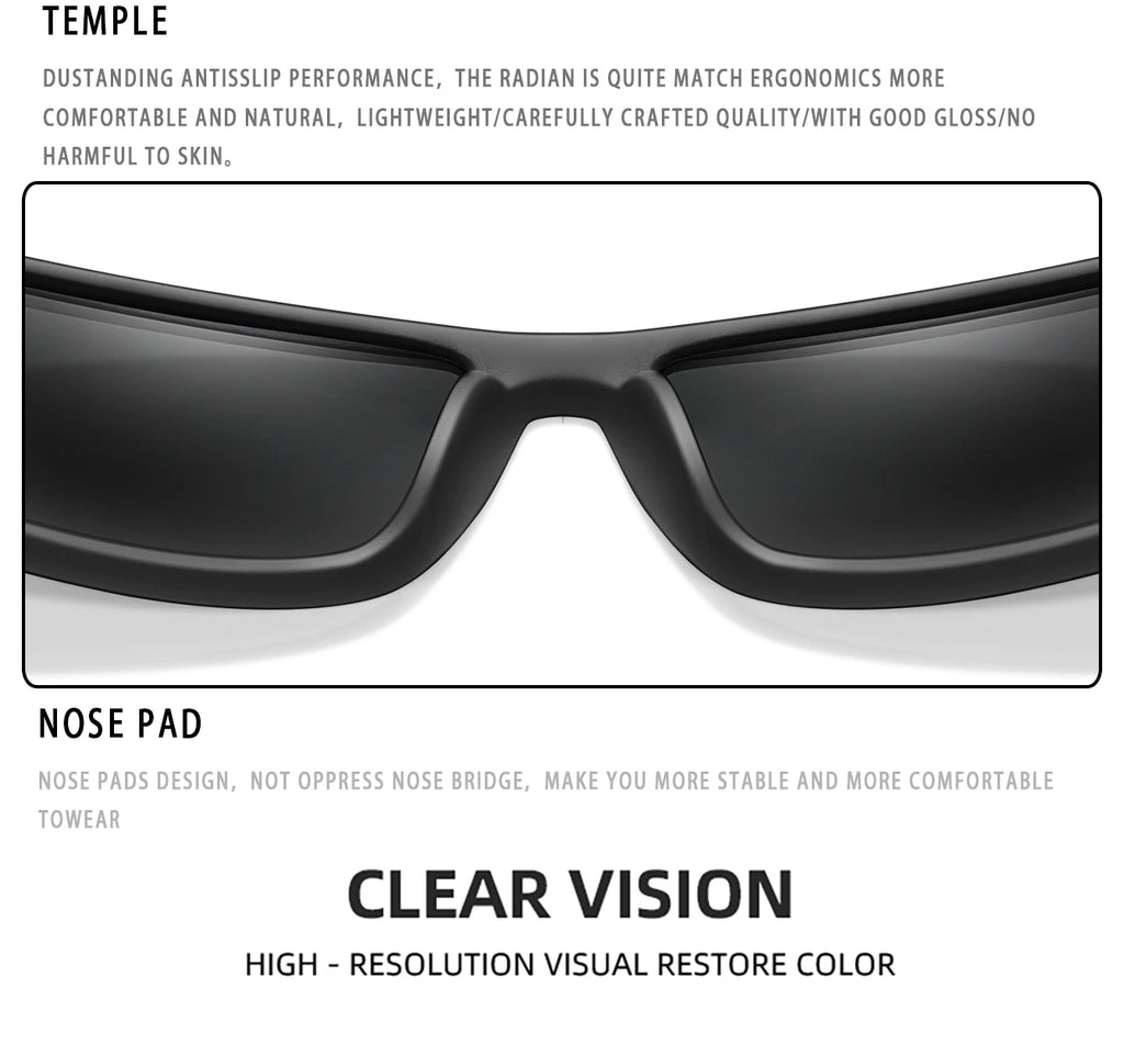 Polarized Cycling Sunglasses – UV400 Square Eyewear for Outdoor Sports