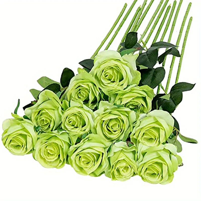 Realistic Artificial Rose Bouquet – Silk Floral Arrangements for Home Decor