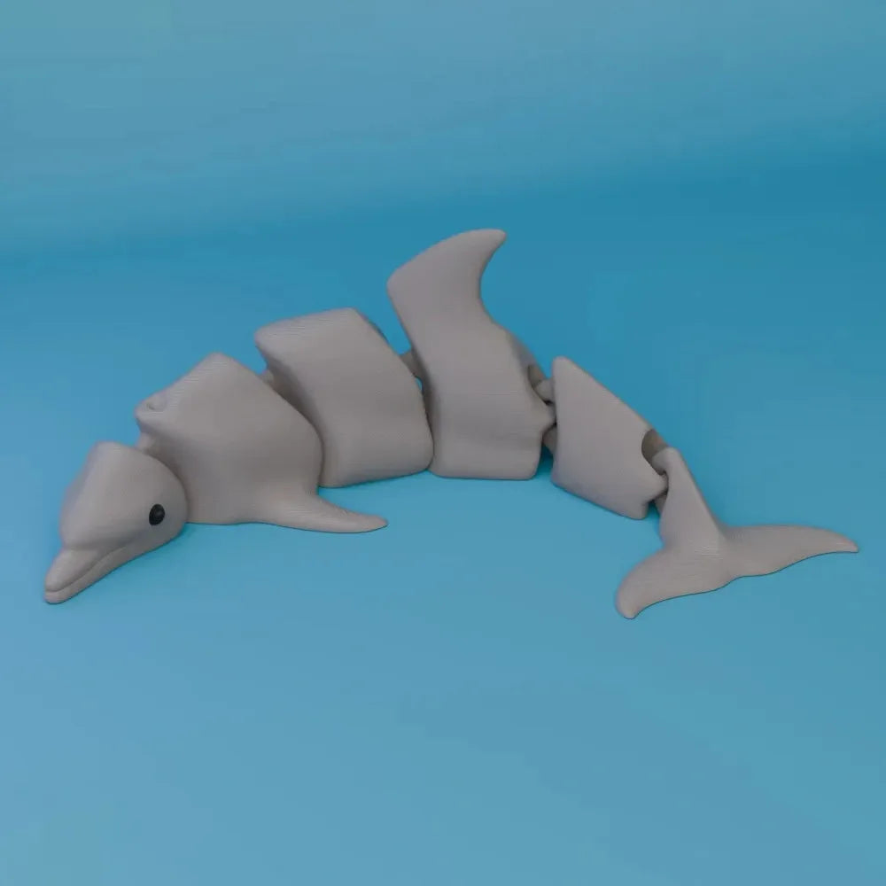3D Printed Flexible Shark Figurine – Articulated Animal Ornament for Decor