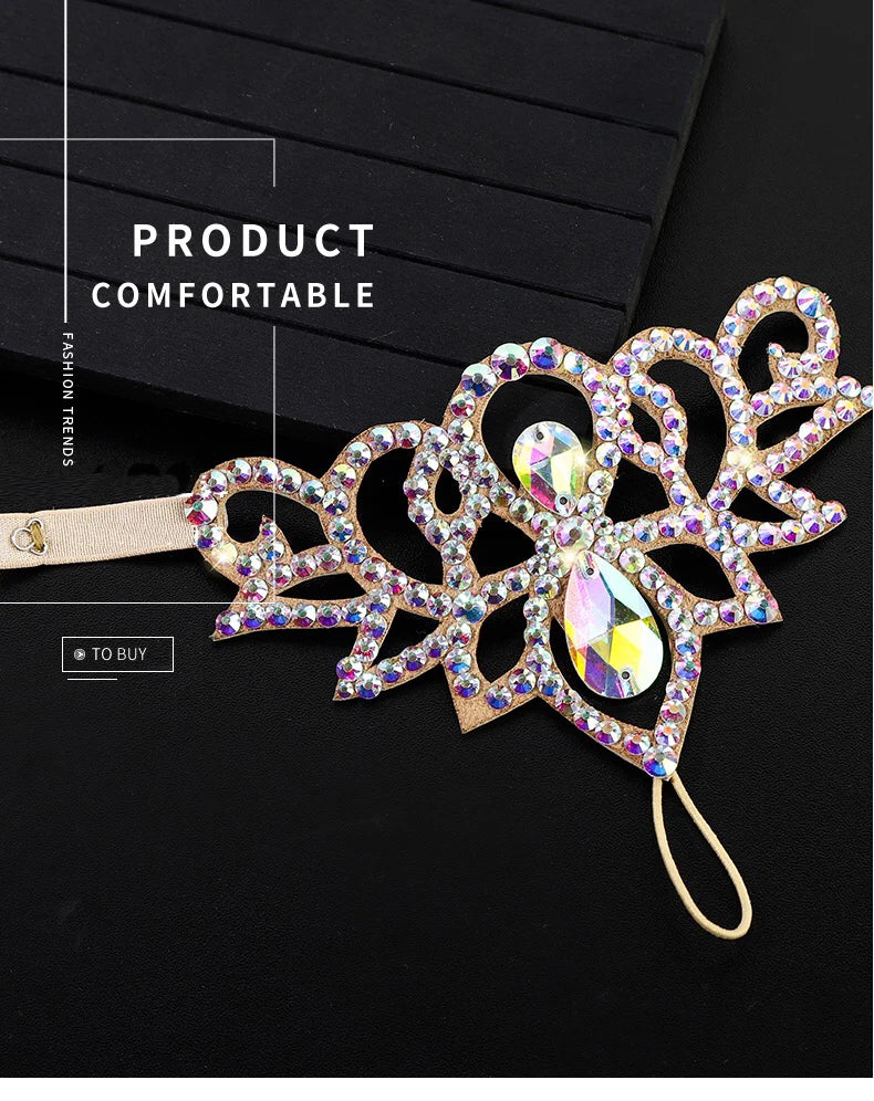 Colorful rhinestone embellished masquerade mask on black background, lifestyle accessory