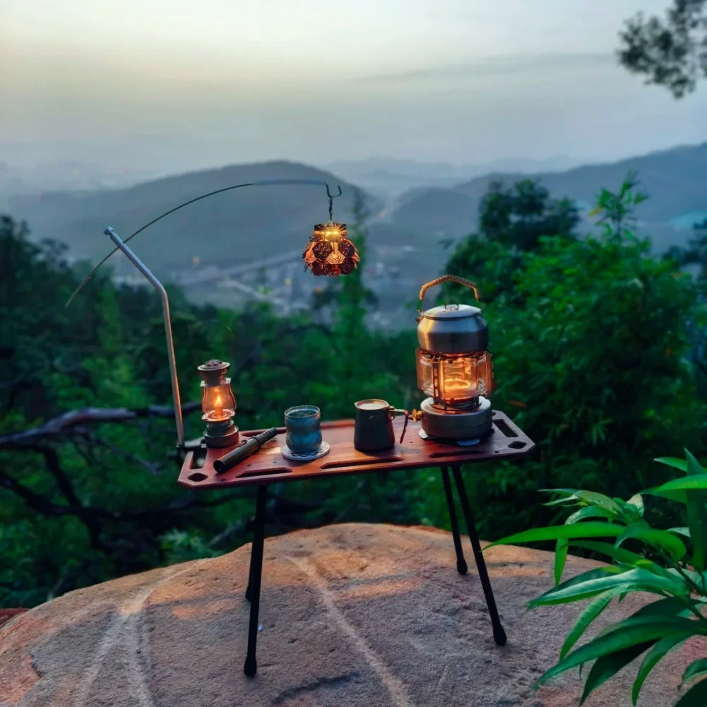 Aluminum Alloy Lantern Rack – Detachable IGT Table Stand for Camping