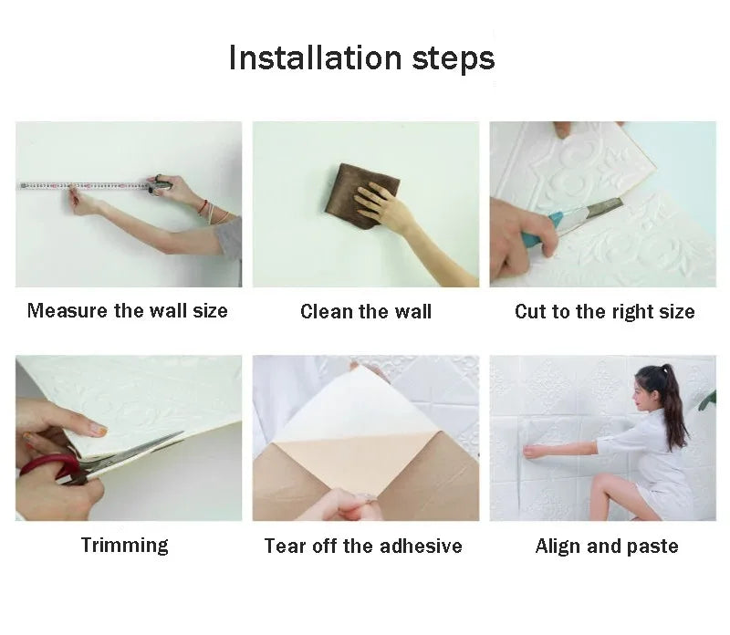 3D Self-Adhesive Wall Tiles – Waterproof Foam Panels for Bedroom Decor