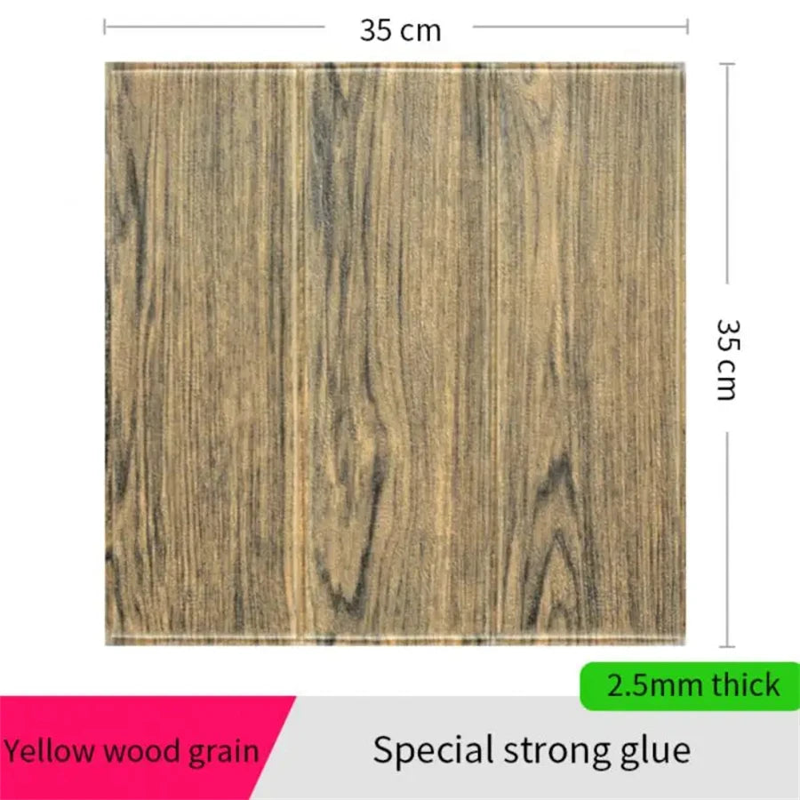3D Wood Grain Foam Wall Tiles – Self-Adhesive Wallpaper for Home Decor