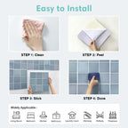 3D Self-Adhesive Tile Stickers – Waterproof Wall Decor for Kitchen Bathroom