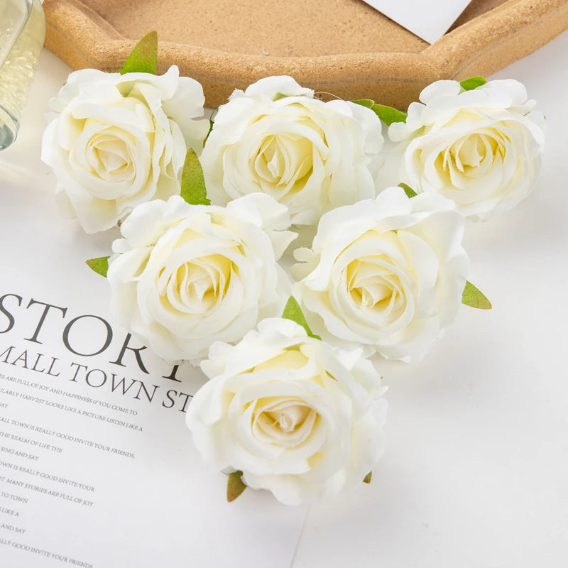 Artificial Silk Rose Heads – Decorative Flowers for Wedding Home Decor