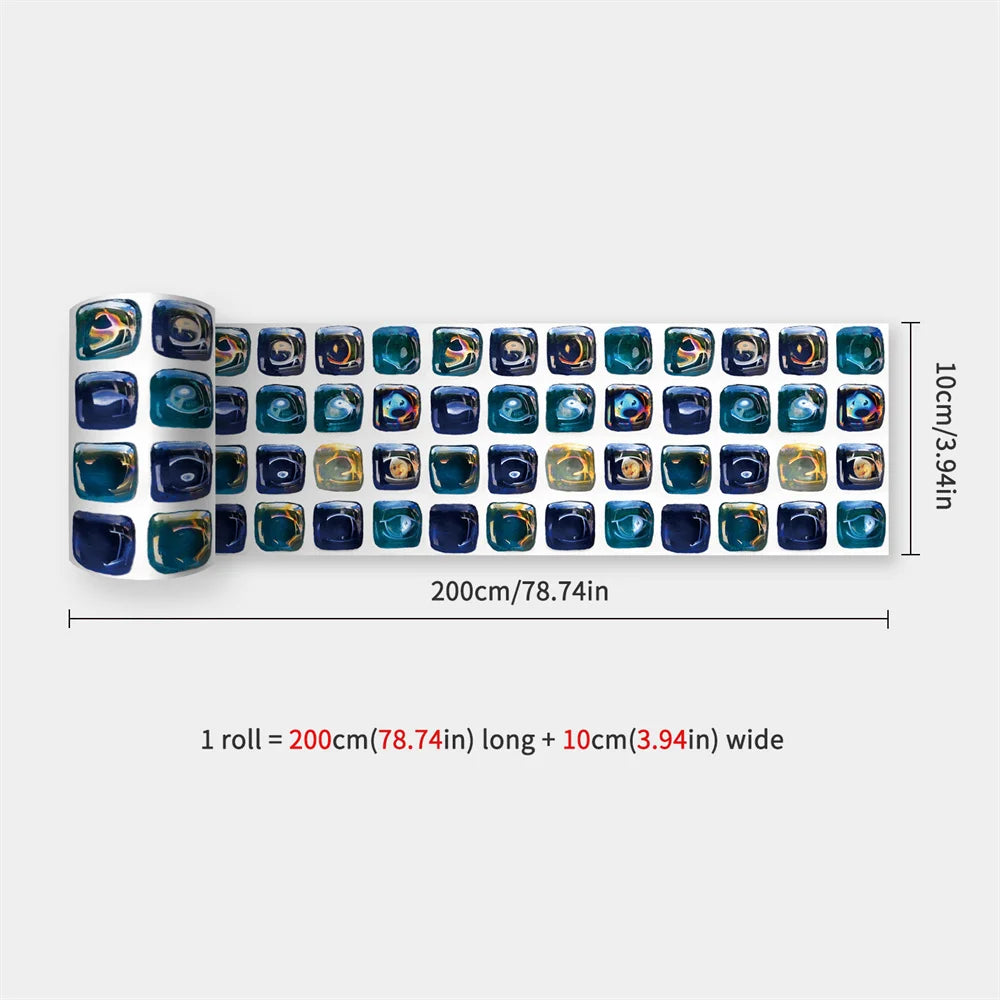 Self-Adhesive Waist Line Stickers – Waterproof Border Mural for Kitchen Decor