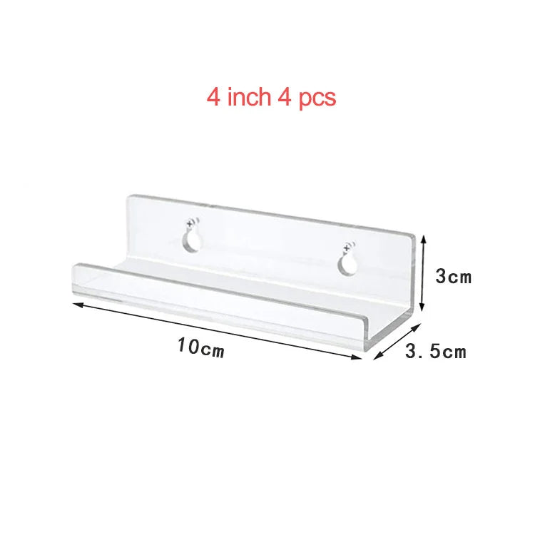 Acrylic Wall-Mounted Record Shelf – Transparent Display for Vinyl Collection