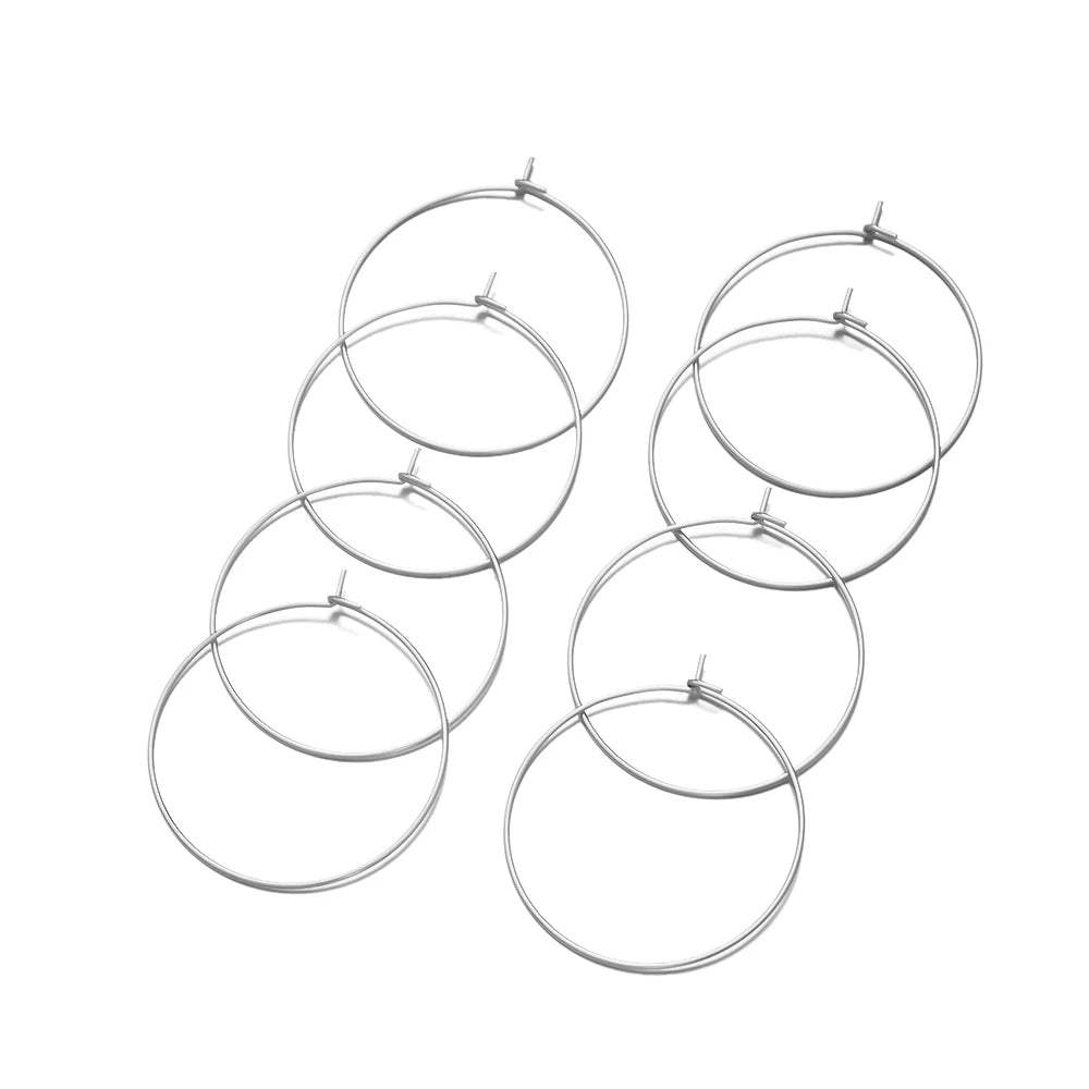 Stainless Steel Hoop Rings – Large Circle Charms for Jewelry Making Supplies