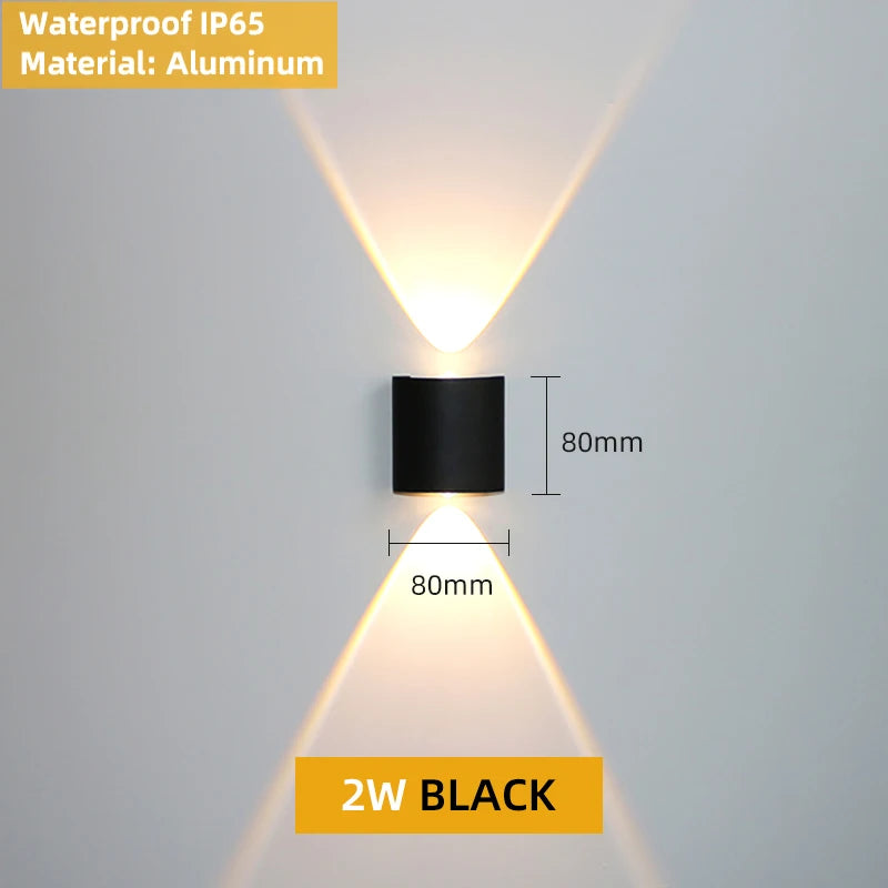 Aluminum LED Wall Lamp – IP65 Waterproof Lighting for Indoor and Outdoor