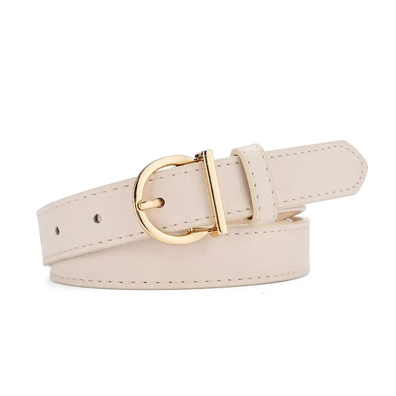 Genuine Leather Slim Belt – Adjustable Pin Buckle for Jeans and Casual Wear