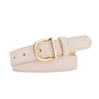 Genuine Leather Slim Belt – Adjustable Pin Buckle for Jeans and Casual Wear