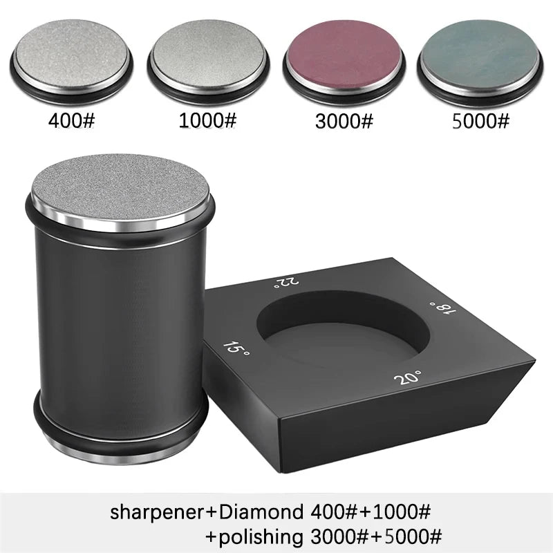 Rolling Knife Sharpener – Diamond Whetstone Kit for Straight Edge Blades