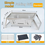 Portable Charcoal Barbecue Grill – Folding Stainless Steel Stove for Outdoor BBQ