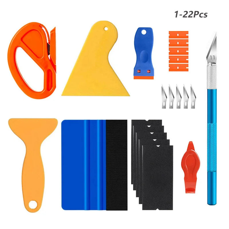 Vinyl Wrap Tool Kit – Felt Squeegee and Knife Set for Car Tinting